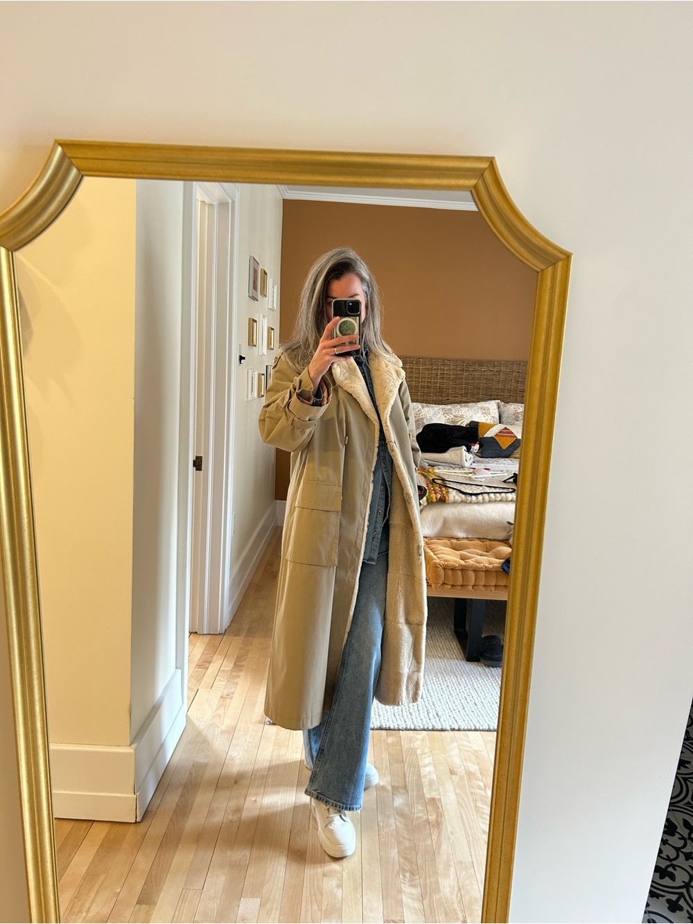 Original Vintage genuine fur-Lined Trench Coat